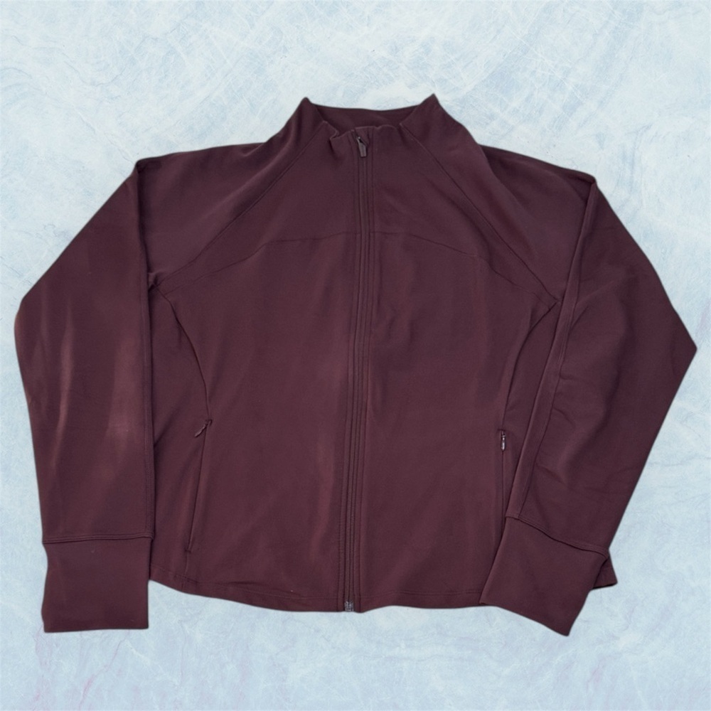 NWOT Danskin Burgundy Athletic Full Zip Sweater sz L